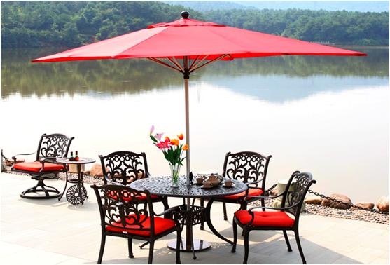 Outdoor Luxury Market Umbrella, Red